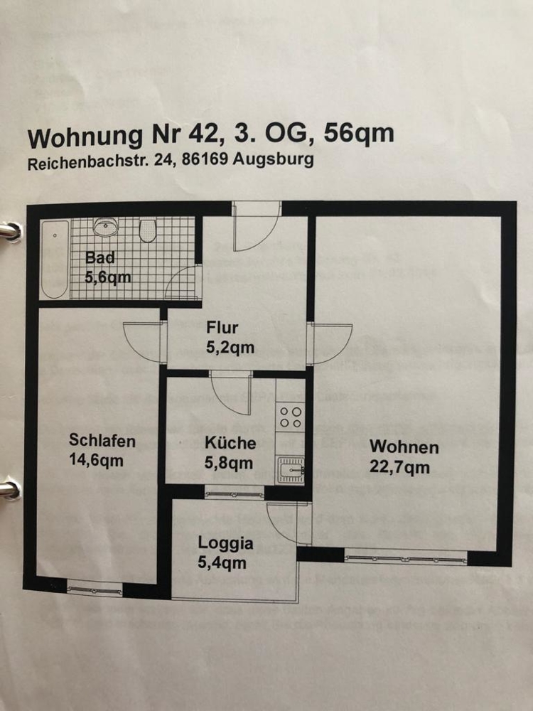 Grundriss Etagenwohnung Augsburg / Firnhaberau