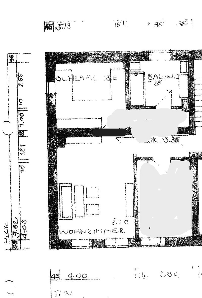Grundriss 1 OG Ulmerstr. Wohnung 3 Etagenwohnung Neus��
